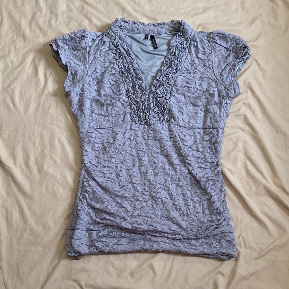 Maurices Gray Ruffled Blouse